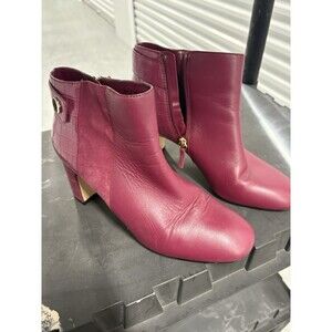White House Black Market Womens BRYNN DARK SANGRIA Heel Ankle Boots Shoes Sz 8m